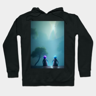 2 GHOSTS ADMIRING A HALLOWEEN RAINBOW Hoodie